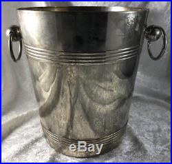 Attributed Christofle Wine Champagne Chiller Ice Bucket Silver Cooler Vintage