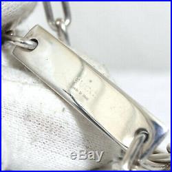 Auth Vintage GUCCI Plate Chain Bracelet Sterling Silver 925 18cm/7 Made Italy
