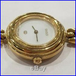 Authentic Gucci Change Bezel 11/12.2 Gold Plated Quartz Women's Watch Pre-owned