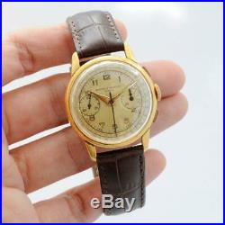 Authentic Vintage Baume Mercier Chronograph Gold Plated Manual Wind Gents Watch