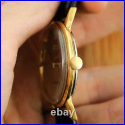 Authentic Vintage Girard Perregaux Large Gold Plated Manual Wind Gents Watch