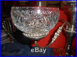 Baker-ellis Vintage 1930 Silver Plated-cut Crystal Epergne Magnificent Look Wowe
