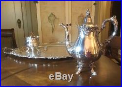 Baroque By Wallace Silverplate 7 Piece Tea Service Estate Quality Vintage