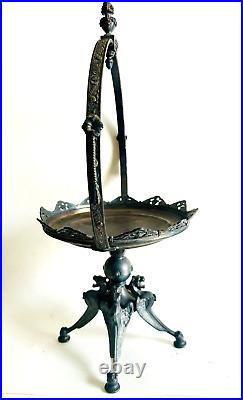 Barton/ Reed Mark Silverplate Gothic Figural Griffin Dragons Bridal Basket Stand