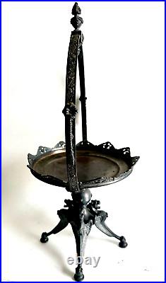 Barton/ Reed Mark Silverplate Gothic Figural Griffin Dragons Bridal Basket Stand
