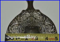 Beautiful Heavy Vintage Antique Silver Plated Ornate Vanity Hand Mirror 8+ RARE