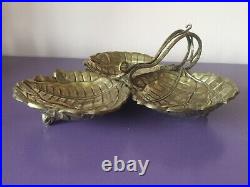 Beautiful Silver Plate Bon Bon. Sweets. Display. Flower. Leaf Quality. Heavy