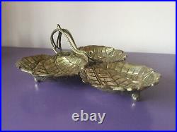 Beautiful Silver Plate Bon Bon. Sweets. Display. Flower. Leaf Quality. Heavy