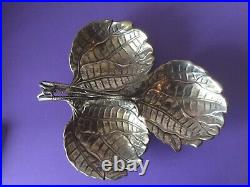 Beautiful Silver Plate Bon Bon. Sweets. Display. Flower. Leaf Quality. Heavy