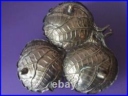 Beautiful Silver Plate Bon Bon. Sweets. Display. Flower. Leaf Quality. Heavy