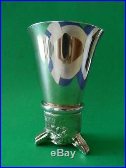 Beautiful Vintage Silver Fox Hunt Stirrup Cup Foxes Head 1900s