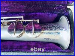 Beautiful vintage Frank Holton Soprano Saxophone Original silver Plating intact