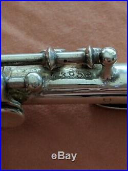 Bettoney sterling silver Db piccolo w gold plated mouth piece, vintage antique