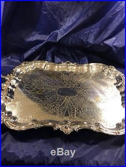 Birmingham Silver Company Vintage Silver on Copper Tea Set with Tray (10 pcs)