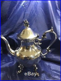 Birmingham Silver Company Vintage Silver on Copper Tea Set with Tray (10 pcs)