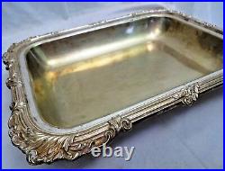 Brass Silver Plate Heavy Vintage Serving Plate Tray Dish Genuine Collectibl #2