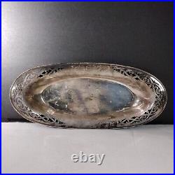 Bread Plate Silver Plate cut out 13 x 6 x 1.5 vintage