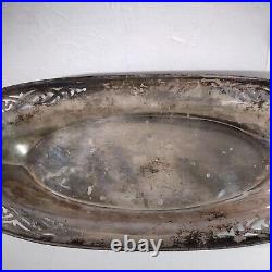 Bread Plate Silver Plate cut out 13 x 6 x 1.5 vintage