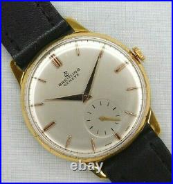 Breitling Vintage 1950's Silver Dial Gold Plated Pristine Mens Watch. 36mm