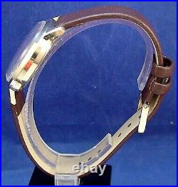 Bulova Accutron 219 10k gold plated tuning fork watch and new leather strap 1977
