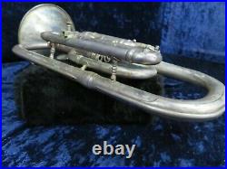 C. G. Conn 3 Valve Silver Bell Up Eb Alto Horn Ser#117041 Cool Vintage Horn