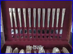 CAPRICE Vintage 91 Piece Art Deco Nobility Plate Silverplate Flatware Silverware