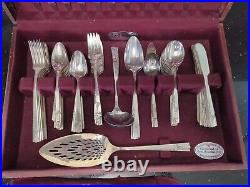 CAPRICE Vintage 91 Piece Art Deco Nobility Plate Silverplate Flatware Silverware