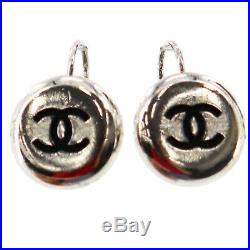 CHANEL CC Logos Silver Plated Piercing 96 A France Vintage Authentic #HH806 I