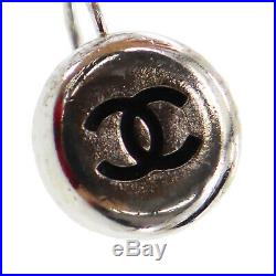 CHANEL CC Logos Silver Plated Piercing 96 A France Vintage Authentic #HH806 I