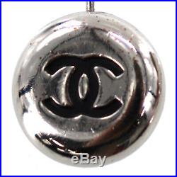 CHANEL CC Logos Silver Plated Piercing 97 A France Vintage Authentic #DD423 W