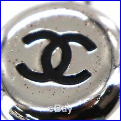 CHANEL CC Logos Silver Plated Piercing 97 A France Vintage Authentic #DD423 W