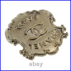 CHANEL Logos Silver Pin Brooch A14 A Silver-Plated France Vintage Auth #AC318 O