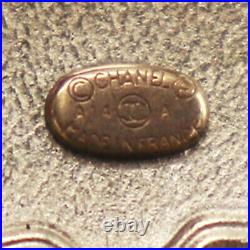 CHANEL Logos Silver Pin Brooch A14 A Silver-Plated France Vintage Auth #AC318 O
