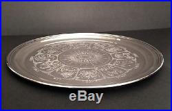 CHRISTOFLE FLEURON Silver Plated Serving Tray/Plate Astrology Signs Vintage