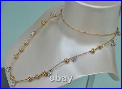 Christian Dior 100% AUTHENTIC VINTAGE NECKLACE SIGNED GOLD SILVER PLATED LONG