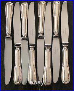 Christofle CHINON France Silver Plate Set 8 Dessert Knives Vintage