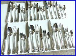 Christofle Perles Silver Plate Dinner Set Flatware 36 Pieces 6 Place Sett