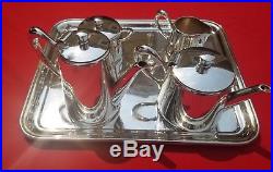 Christofle Vintage Silver Antique Art Euro Deco Tray Coffee Tea Sugar Milk Set