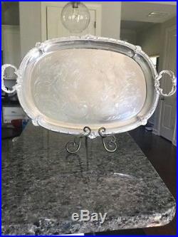 Christofle Vintage Silverplated Serving Tray Lg 24l