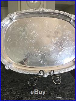Christofle Vintage Silverplated Serving Tray Lg 24l
