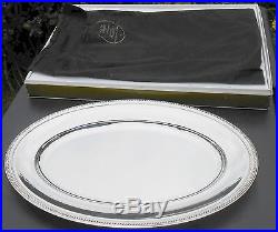 Christofle'perles' Pattern Meat Platter Boxed Silver Plated Vintage