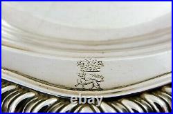 DUKE of SUTHERLAND PAIR of 10 SILVER SOUP PLATES, 1840 GR Collis WOLF CREST