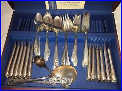 Daffodil 1847 Rogers Bros. Silverware 74 Pieces in the Case 1950's Vintage