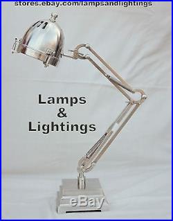 Designer Vintage Replica French JIELDE SILVER Table Desk Lamp Light Industrial