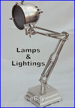 Designer Vintage Replica French JIELDE SILVER Table Desk Lamp Light Industrial