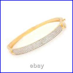 Diamond Lab Created Women's Bangle Bracelet 14K Yellow Gold Plated 3Ct Round Cut