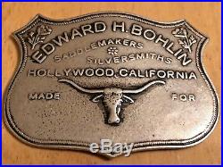 E H Bohlin Vintage Sterling Silver Saddle ID Plate Unused