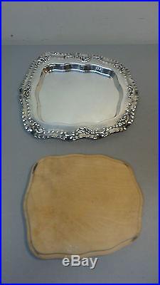 ELABORATE ANTIQUE/VINTAGE SILVER PLATE COVERED CHEESE DISH with WOOD INSERT