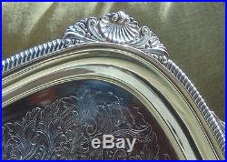 ELEGANT Vintage ELLIS BARKER Silver Plate Tea Tray MENORAH MARK Large
