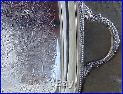 ELEGANT Vintage ELLIS BARKER Silver Plate Tea Tray MENORAH MARK Large